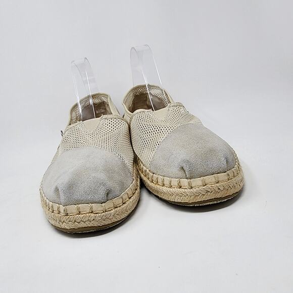 Toms Slip-On Shoes Women 12 Alpargata Espadrille Mesh Suede Comfort Cream - Picture 3 of 13